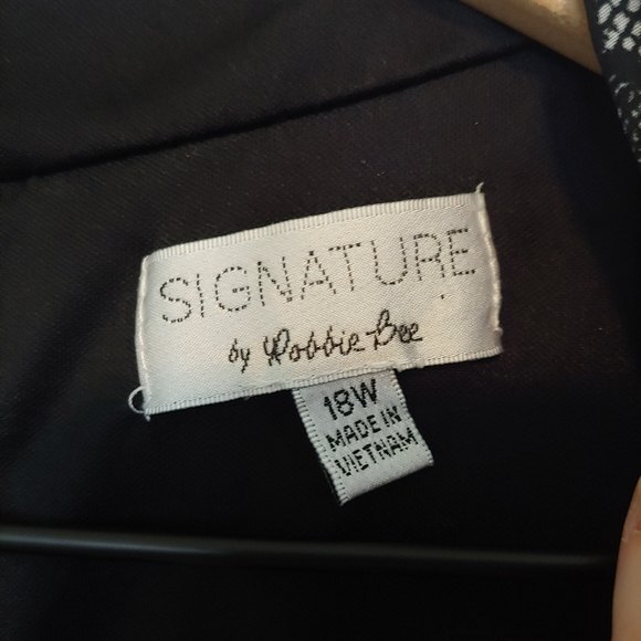 Signature by Robbie Bee Black & White Lace Print Cutout Sleeve Dress Size 18W - Picture 6 of 6